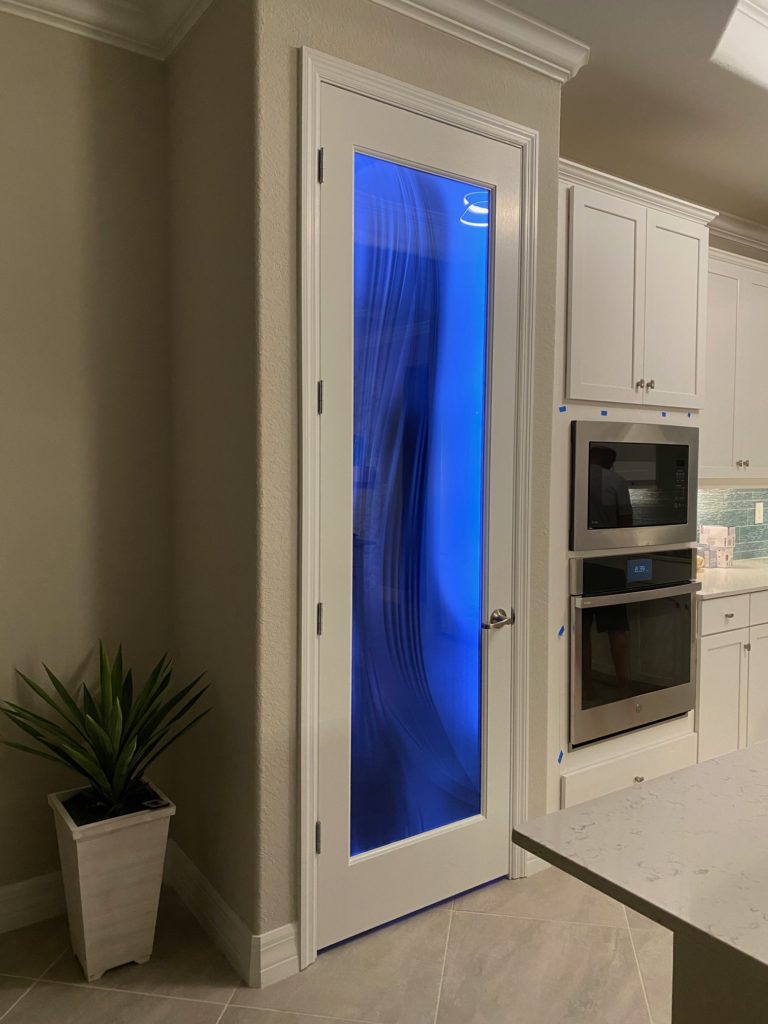 Pantry door with glass