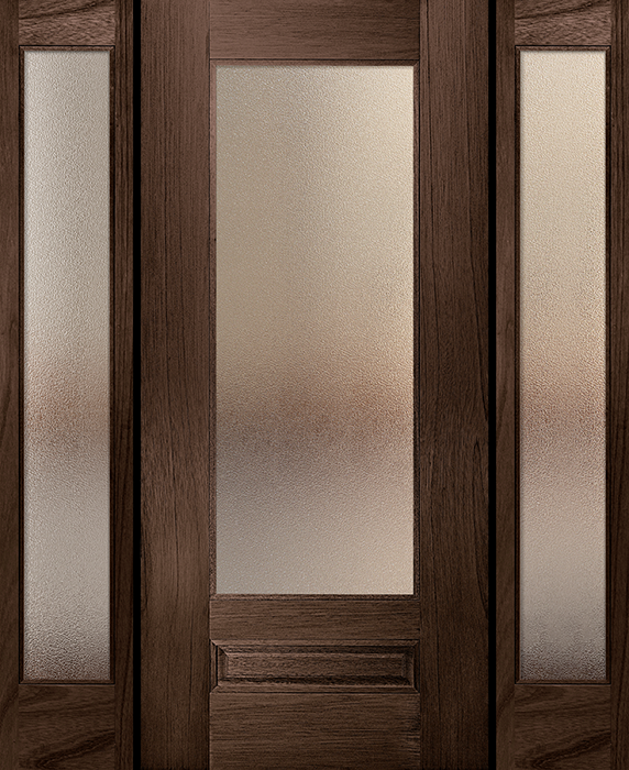 Mahogany 3/4 lite door with sidelights