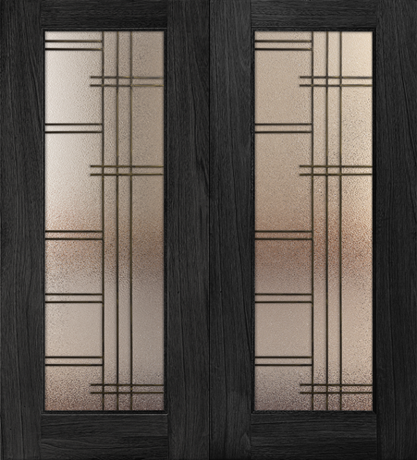 mahogany double door with grill 6'8