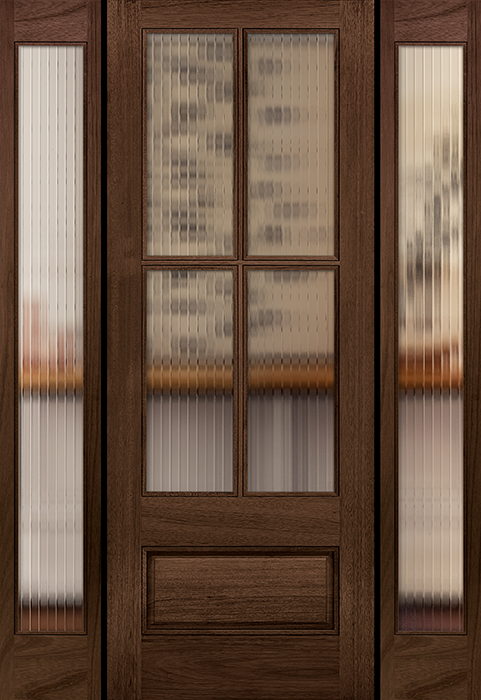 Mahogany 4 Lite Exterior Door with sidelights
