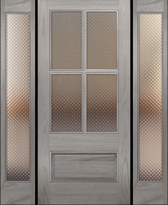 Mahogany 4 lite over 1 panel with sidelights 6'8